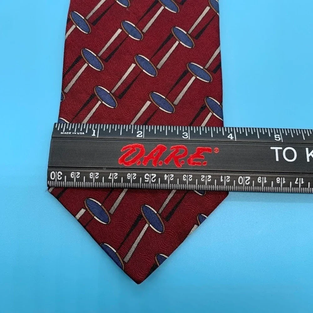 Vintage Gianfranco Ruffini Red Geometric Print Silk Men's Classic Neck Tie
